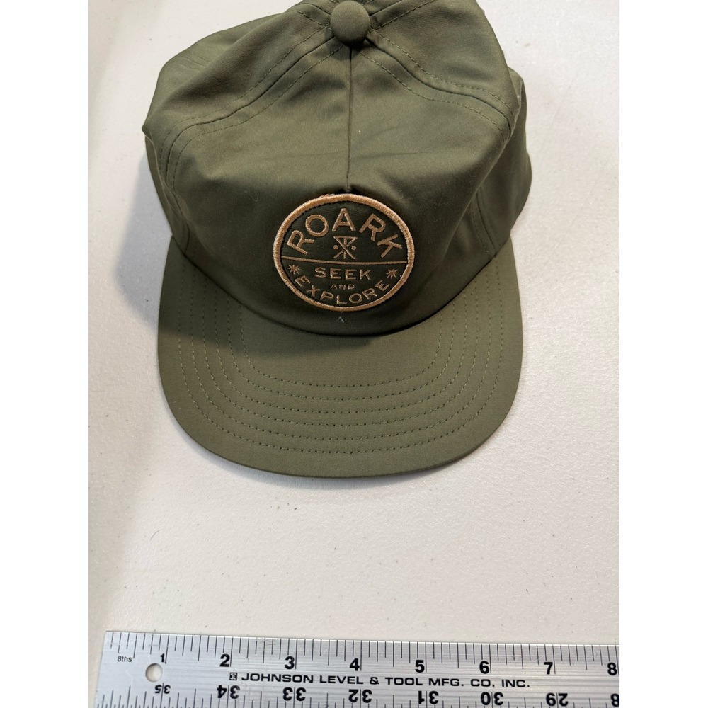 Roark Seek and Explore Olive Green Performance Adjustable Flat Brim‎ Hat Cap